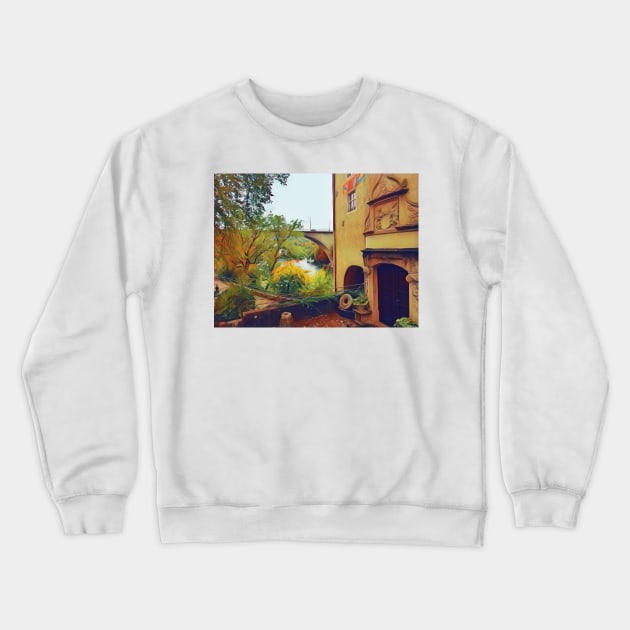 Traditional house by the river Crewneck Sweatshirt by Dturner29